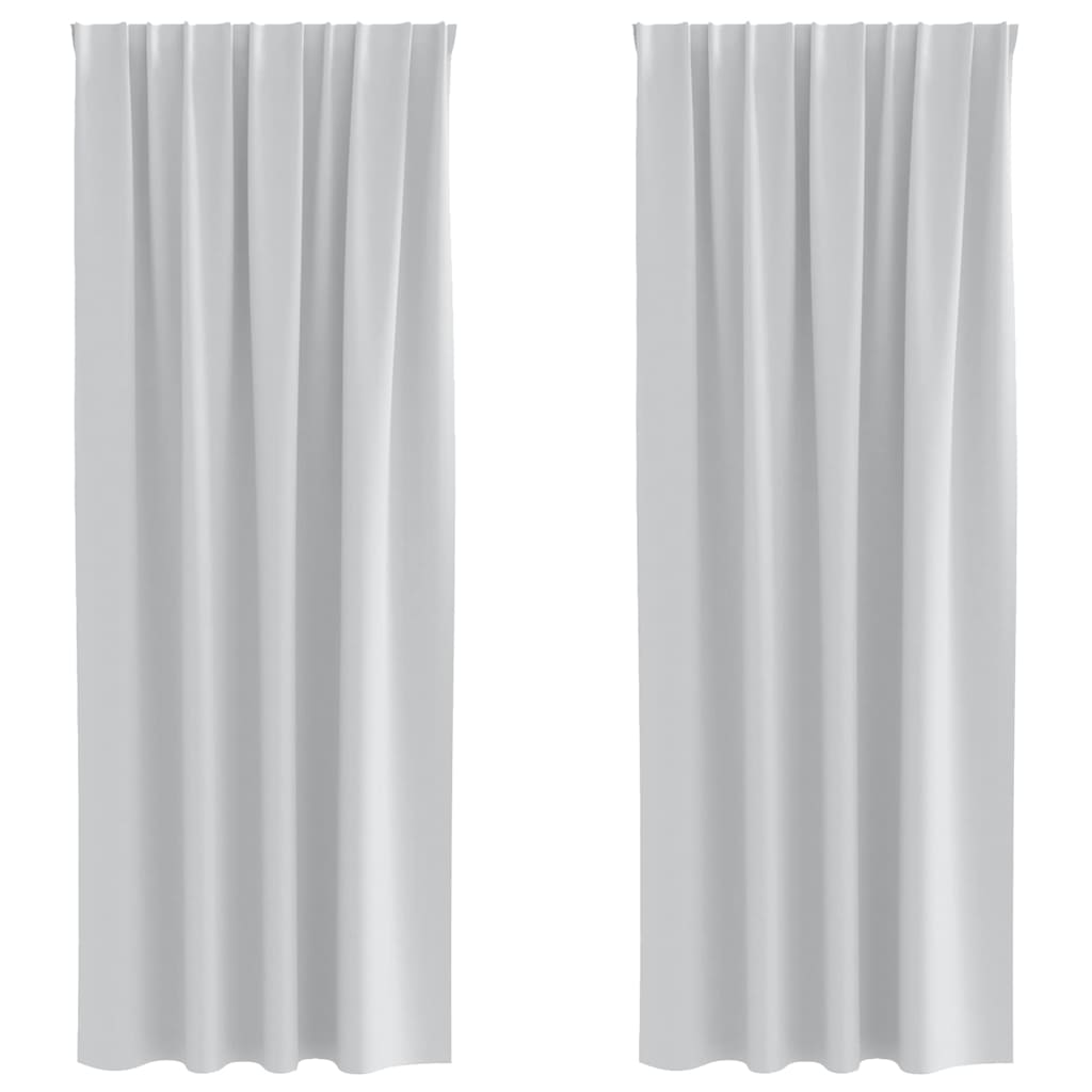 Mørklægningsgardiner med ringe 2 pcs Bleg Grå 225 x 140 cm