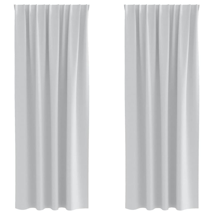 Mørklægningsgardiner med ringe 2 pcs Bleg Grå 225 x 140 cm
