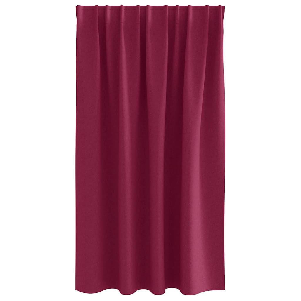 Mørklægningsgardiner med ringe 2 pcs Vinrød 140 x 140 cm