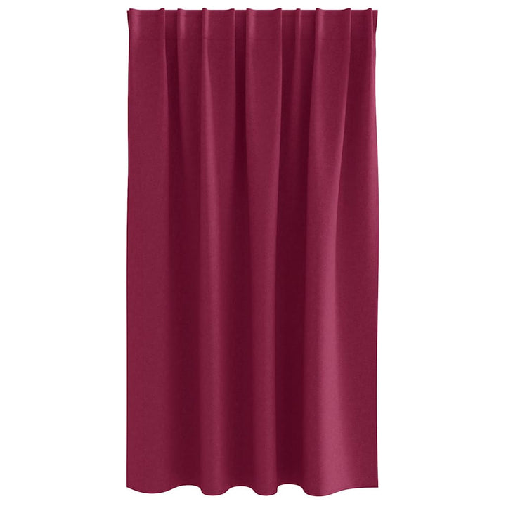 Mørklægningsgardiner med ringe 2 pcs Vinrød 140 x 140 cm