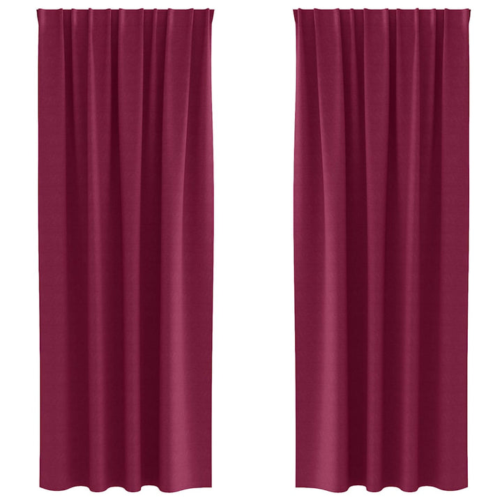 Mørklægningsgardiner med ringe 2 stk. Vinrød 260 x 140 cm