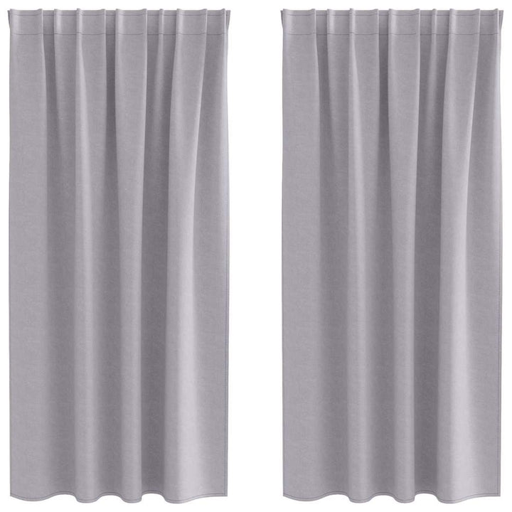 Mørklægningsgardiner med ringe 2 pcs Metal Grå 175 x 140 cm