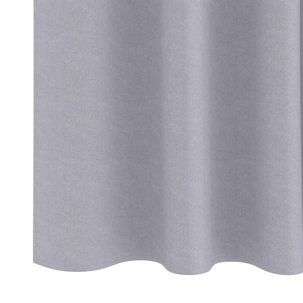 Mørklægningsgardiner med ringe 2 pcs Metal Grå 245 x 140 cm