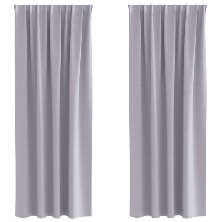 Mørklægningsgardiner med ringe 2 pcs Metal Grå 245 x 140 cm