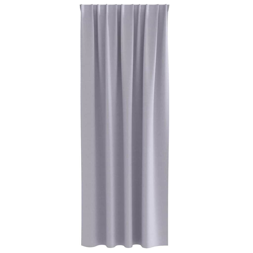 Mørklægningsgardiner med ringe 2 stk. Metal Grå 260 x 140 cm