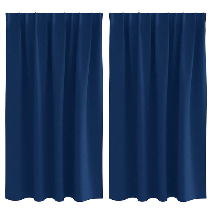 Mørklægningsgardiner med ringe 2 stk. Mørk blå 140 x 140 cm