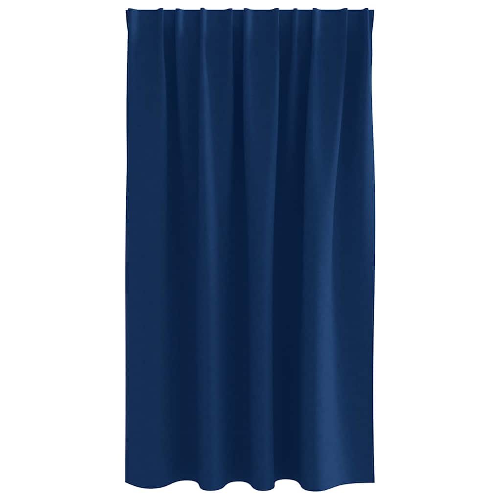 Mørklægningsgardiner med ringe 2 stk. Mørk blå 140 x 140 cm