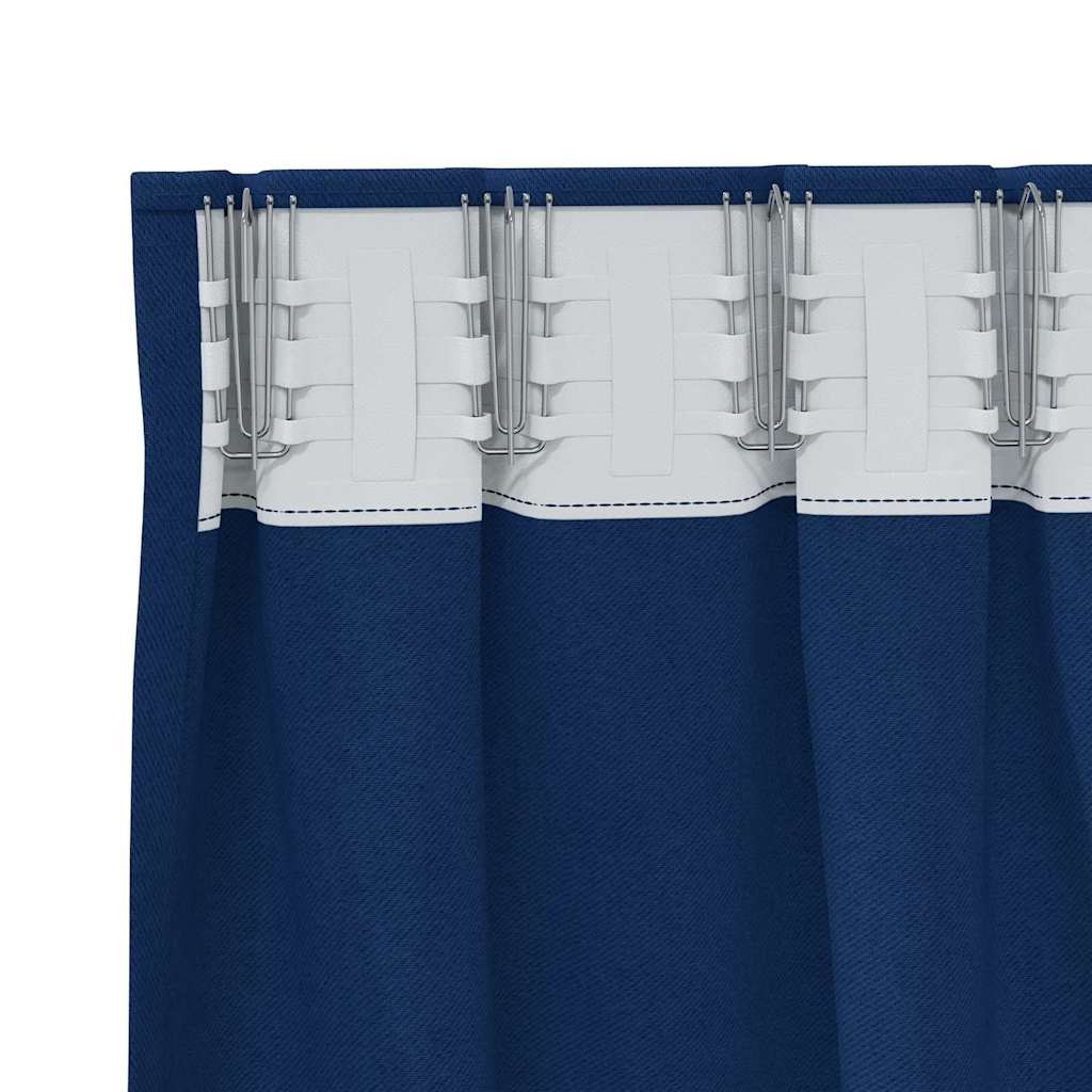 Mørklægningsgardiner med ringe 2 pcs Mørk blå 175 x 140 cm