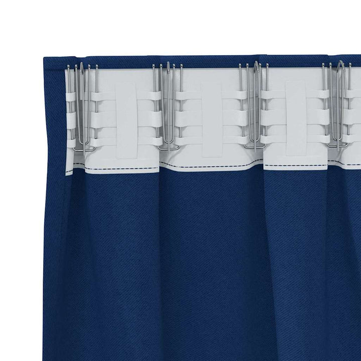 Mørklægningsgardiner med ringe 2 pcs Mørk blå 175 x 140 cm