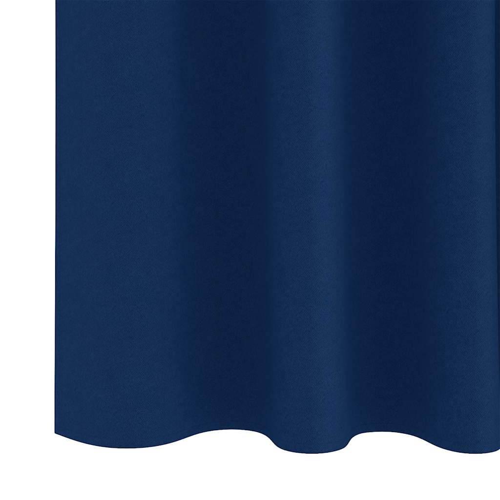Mørklægningsgardiner med ringe 2 pcs Mørk blå 175 x 140 cm