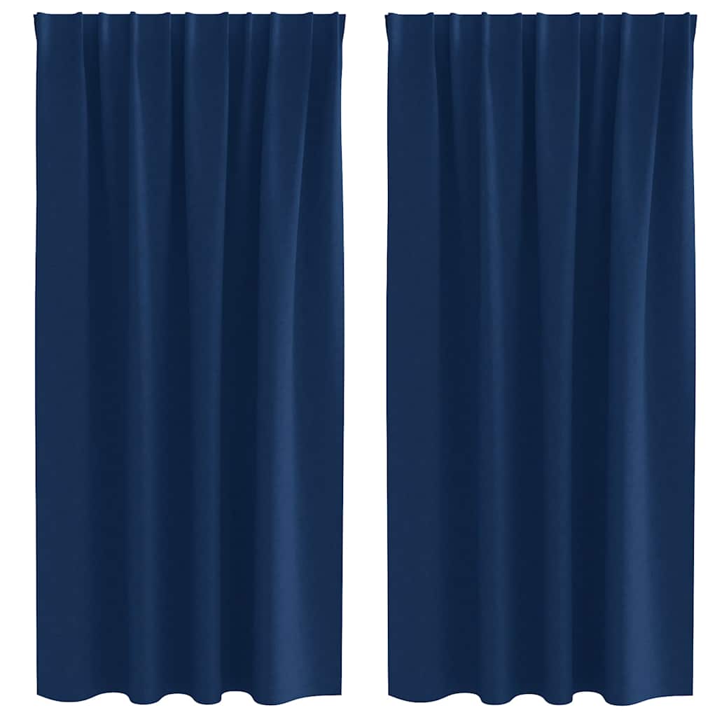 Mørklægningsgardiner med ringe 2 pcs Mørk blå 175 x 140 cm
