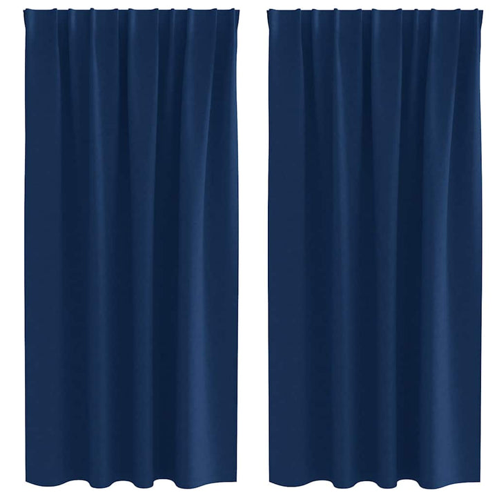 Mørklægningsgardiner med ringe 2 pcs Mørk blå 175 x 140 cm