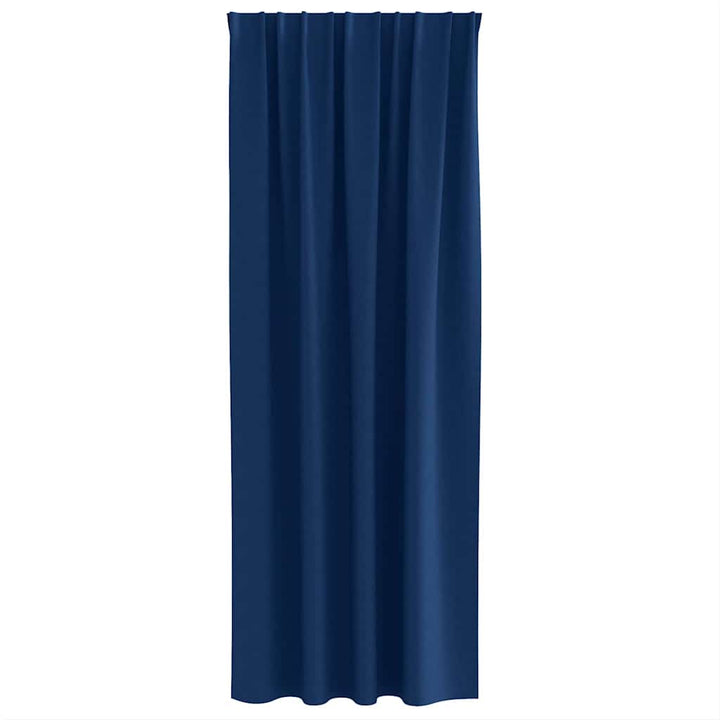 Mørklægningsgardiner med ringe 2 stk. Mørk blå 225 x 140 cm