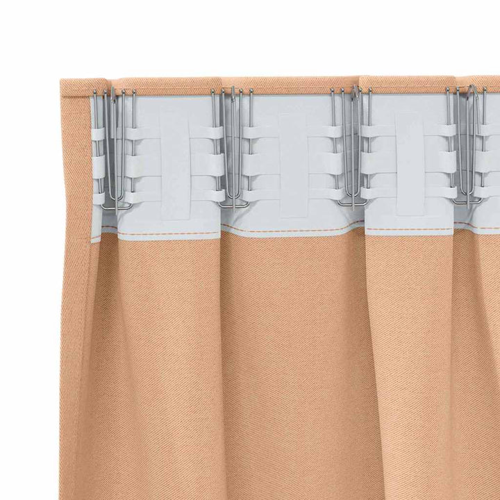Mørklægningsgardiner med ringe 2 pcs Lys Brun 140 x 140 cm