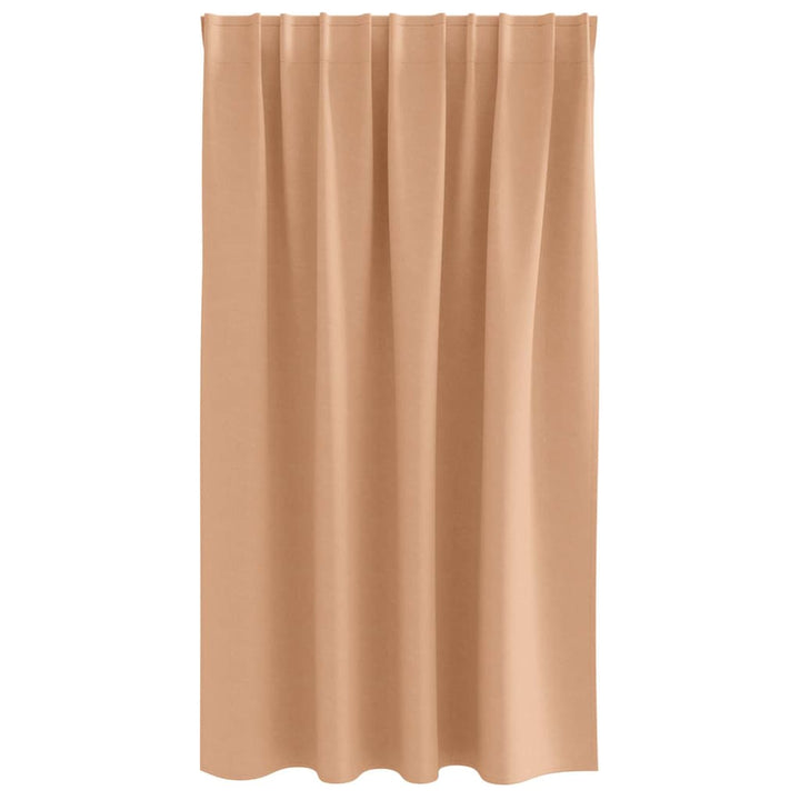Mørklægningsgardiner med ringe 2 pcs Lys Brun 140 x 140 cm