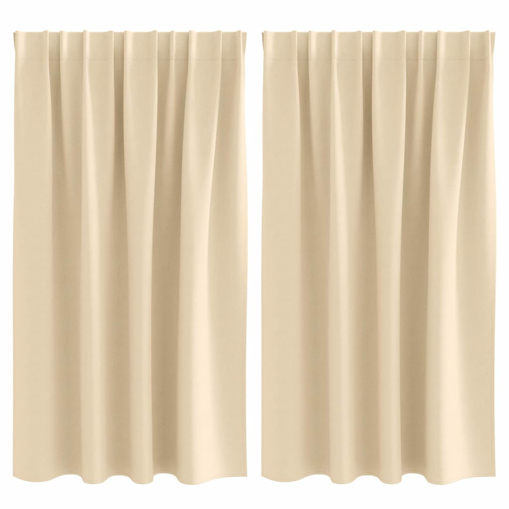 Mørklægningsgardiner med ringe 2 pcs Creme 140 x 140 cm