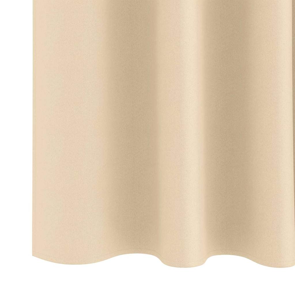 Mørklægningsgardiner med ringe 2 stk. Cremefarvet 225 x 140 cm