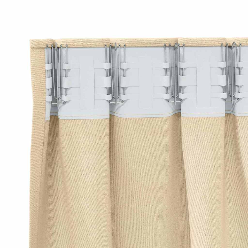 Mørklægningsgardiner med ringe 2 pcs Creme 245 x 140 cm