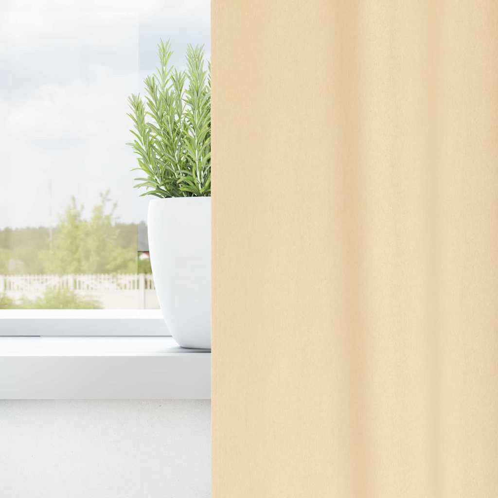 Mørklægningsgardiner med ringe 2 pcs Creme 245 x 140 cm