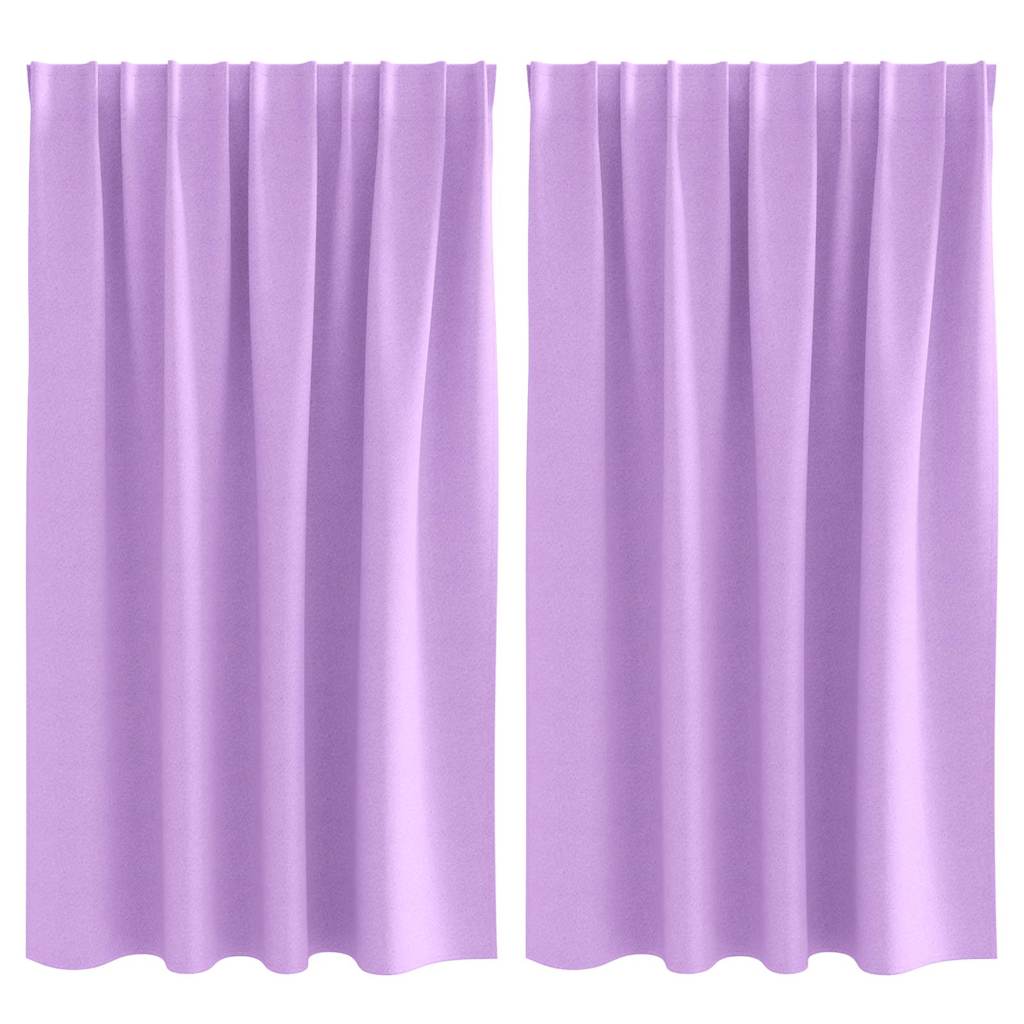 Mørklægningsgardiner med ringe 2 pcs Lilla 140 x 140 cm