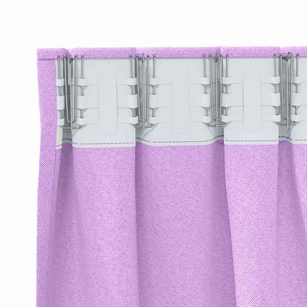 Mørklægningsgardiner med ringe 2 pcs Lilla 175 x 140 cm