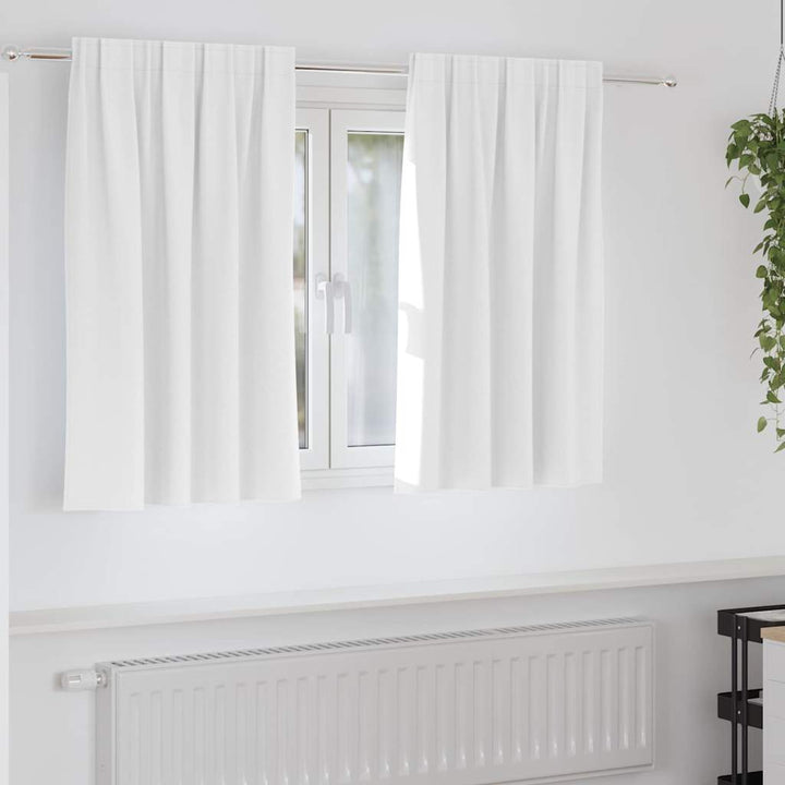 Mørklægningsgardiner med ringe 2 stk. Lys hvid 140 x 140 cm