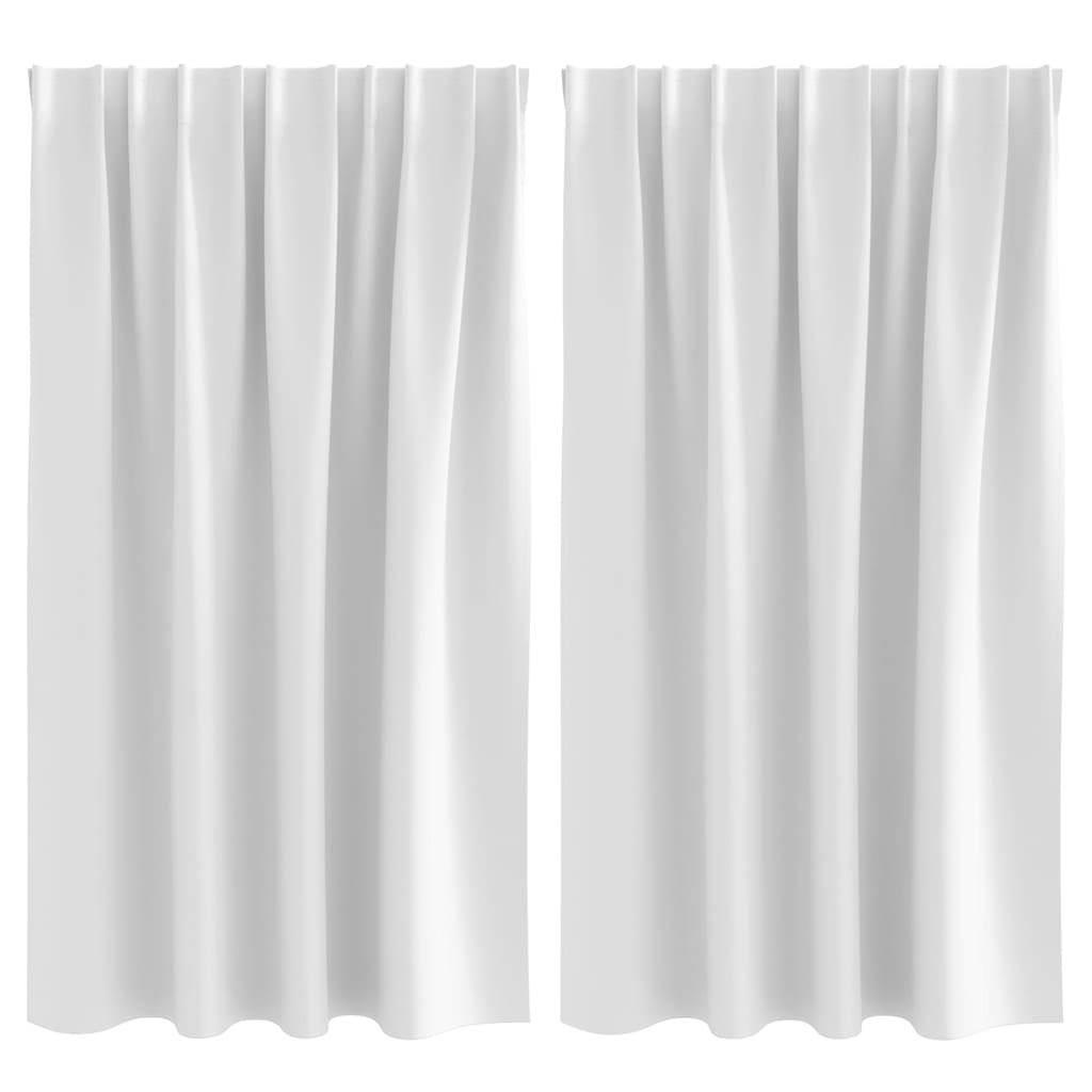 Mørklægningsgardiner med ringe 2 stk. Lys hvid 140 x 140 cm