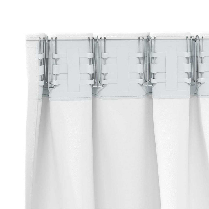 Mørklægningsgardiner med ringe 2 pcs Lys hvid 175 x 140 cm