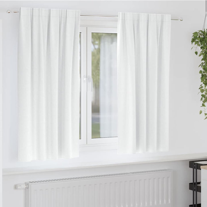 Mørklægningsgardiner med ringe 2 pcs Lys hvid 175 x 140 cm