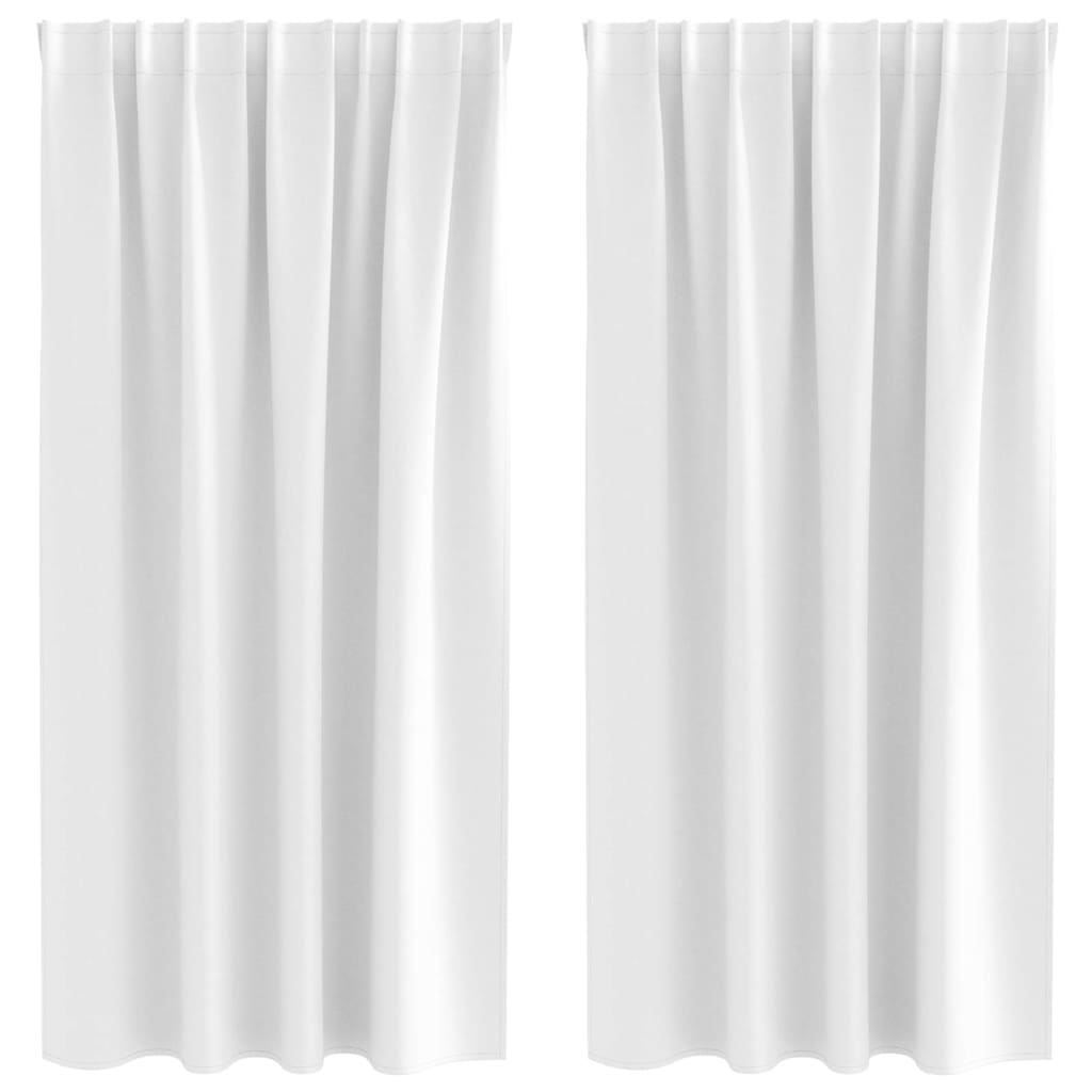 Mørklægningsgardiner med ringe 2 pcs Lys hvid 175 x 140 cm