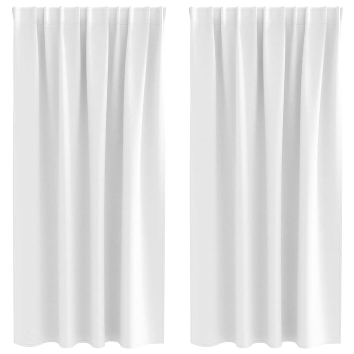 Mørklægningsgardiner med ringe 2 pcs Lys hvid 175 x 140 cm