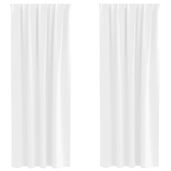 Mørklægningsgardiner med ringe 2 stk. Ren Hvid 245 x 140 cm