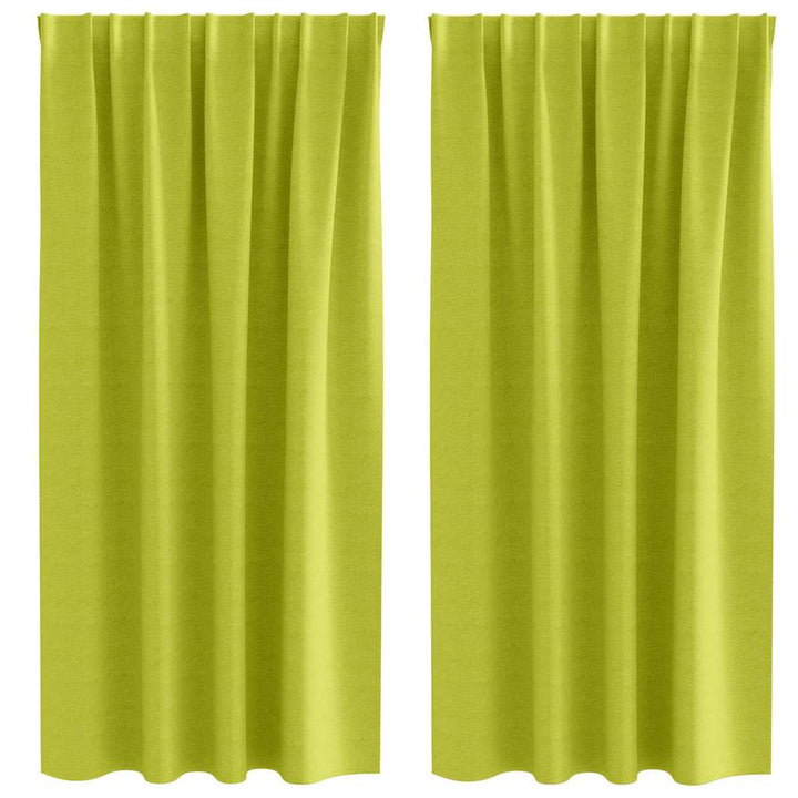Mørklægningsgardiner med ringe 2 stk. Grøn 175 x 140 cm