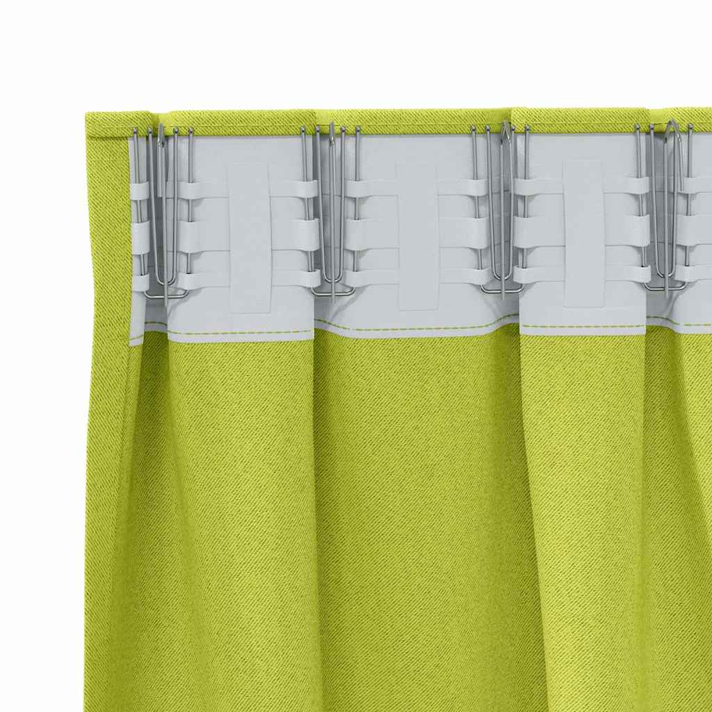 Mørklægningsgardiner med ringe 2 stk. Grøn 260 x 140 cm