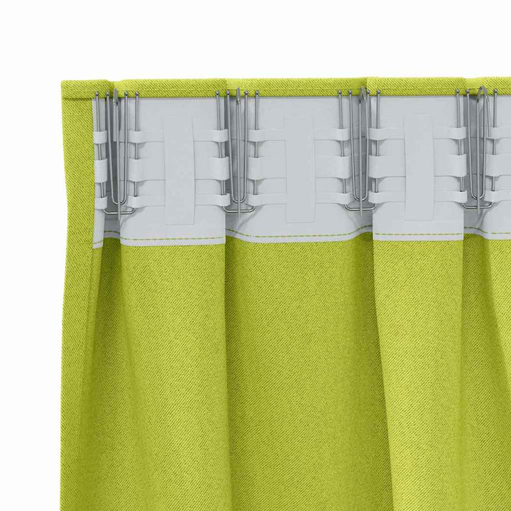 Mørklægningsgardiner med ringe 2 stk. Grøn 260 x 140 cm