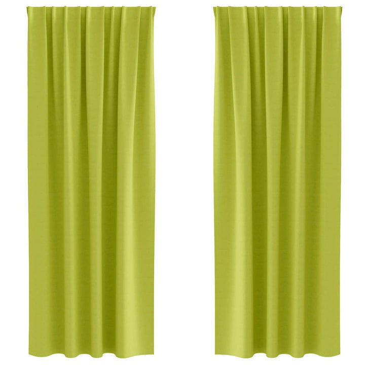 Mørklægningsgardiner med ringe 2 stk. Grøn 260 x 140 cm