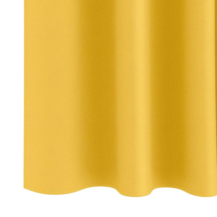Mørklægningsgardiner med ringe 2 pcs Sennepsgul 225 x 140 cm