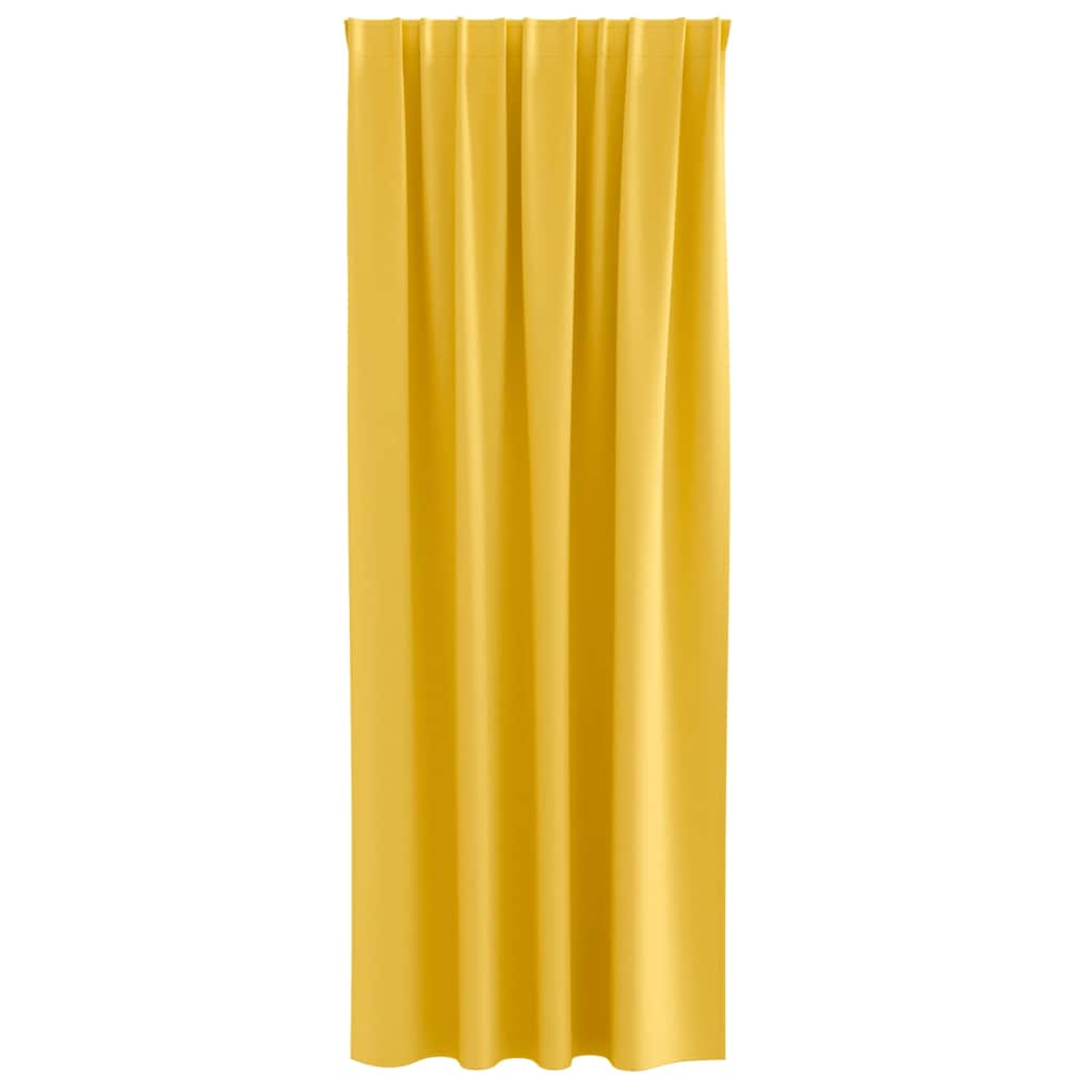 Mørklægningsgardiner med ringe 2 pcs Sennepsgul 225 x 140 cm