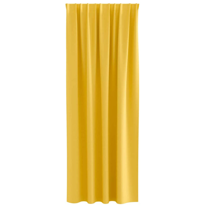 Mørklægningsgardiner med ringe 2 stk. Sennepsgul 260 x 140 cm