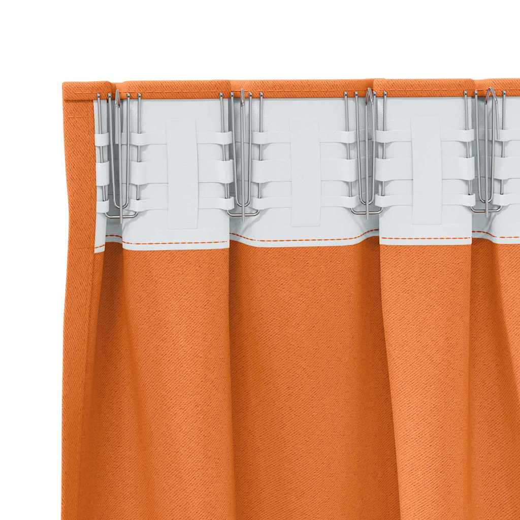 Mørklægningsgardiner med ringe 2 pcs Orange 175 x 140 cm