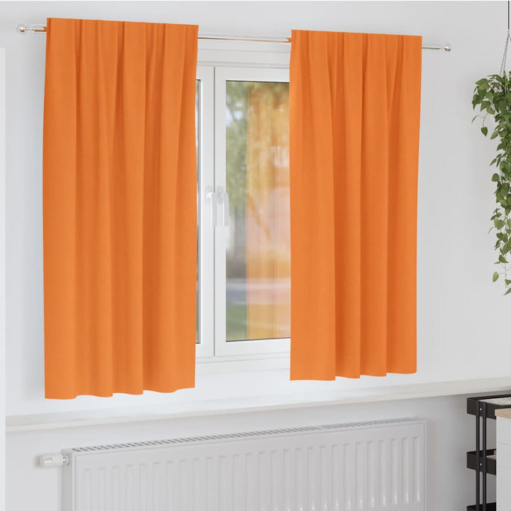 Mørklægningsgardiner med ringe 2 pcs Orange 175 x 140 cm