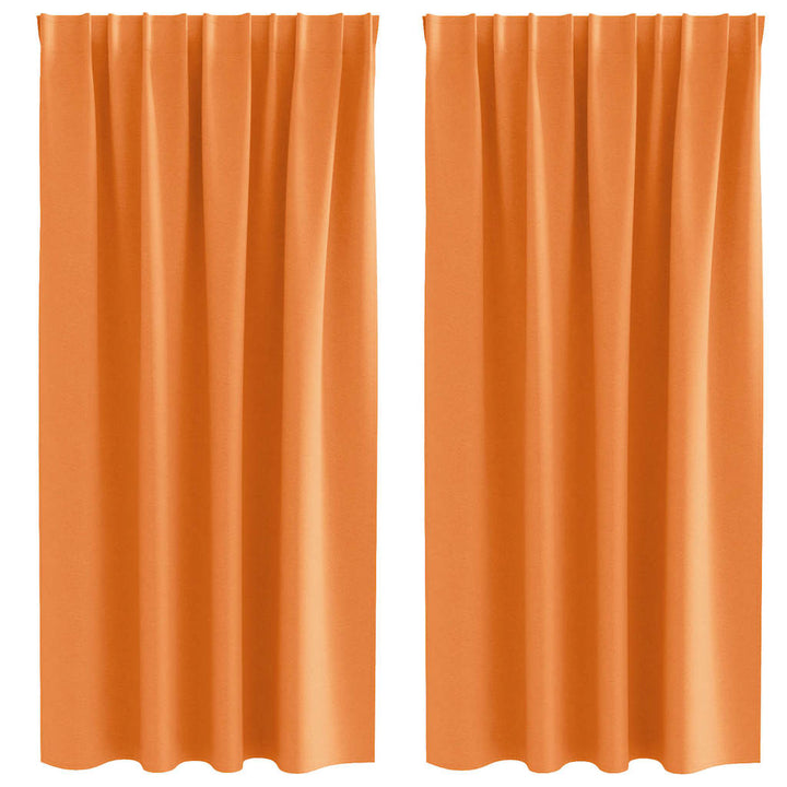 Mørklægningsgardiner med ringe 2 pcs Orange 175 x 140 cm