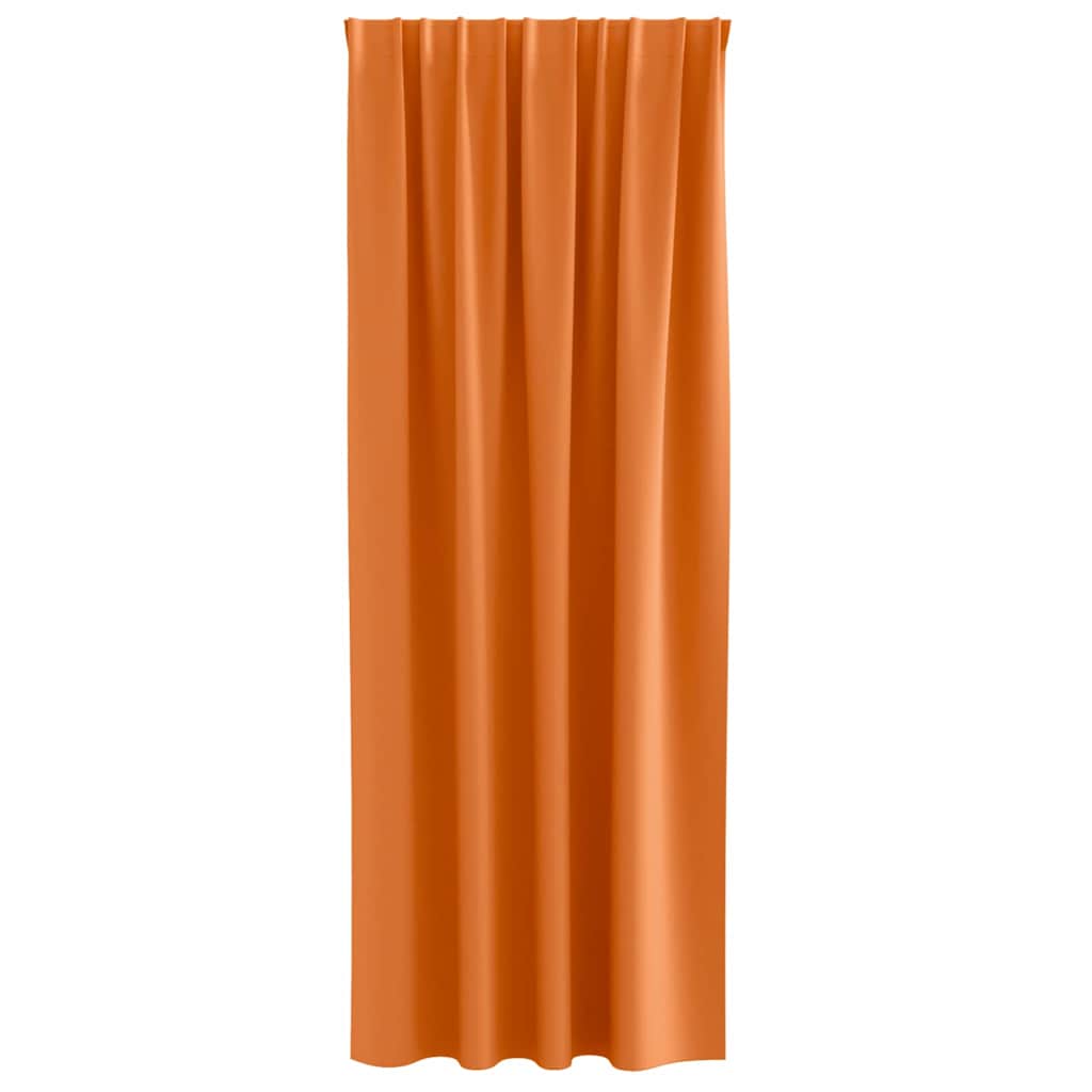 Mørklægningsgardiner med ringe 2 stk. Lys Orange 245 x 140 cm