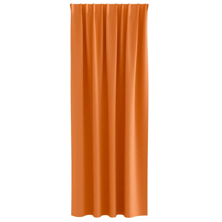 Mørklægningsgardiner med ringe 2 stk. Lys Orange 260 x 140 cm