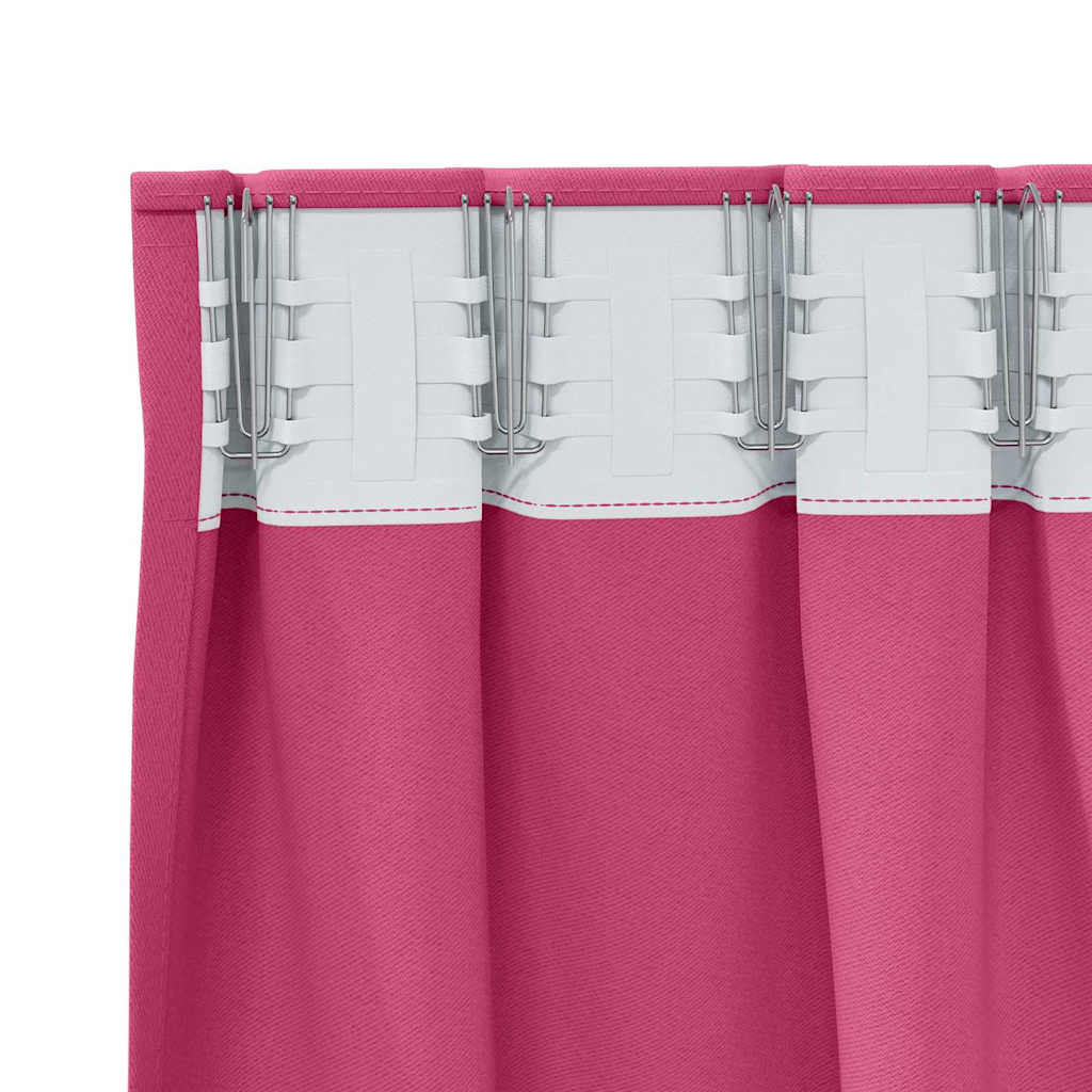 Mørklægningsgardiner med ringe 2 pcs Lys Pink 225 x 140 cm