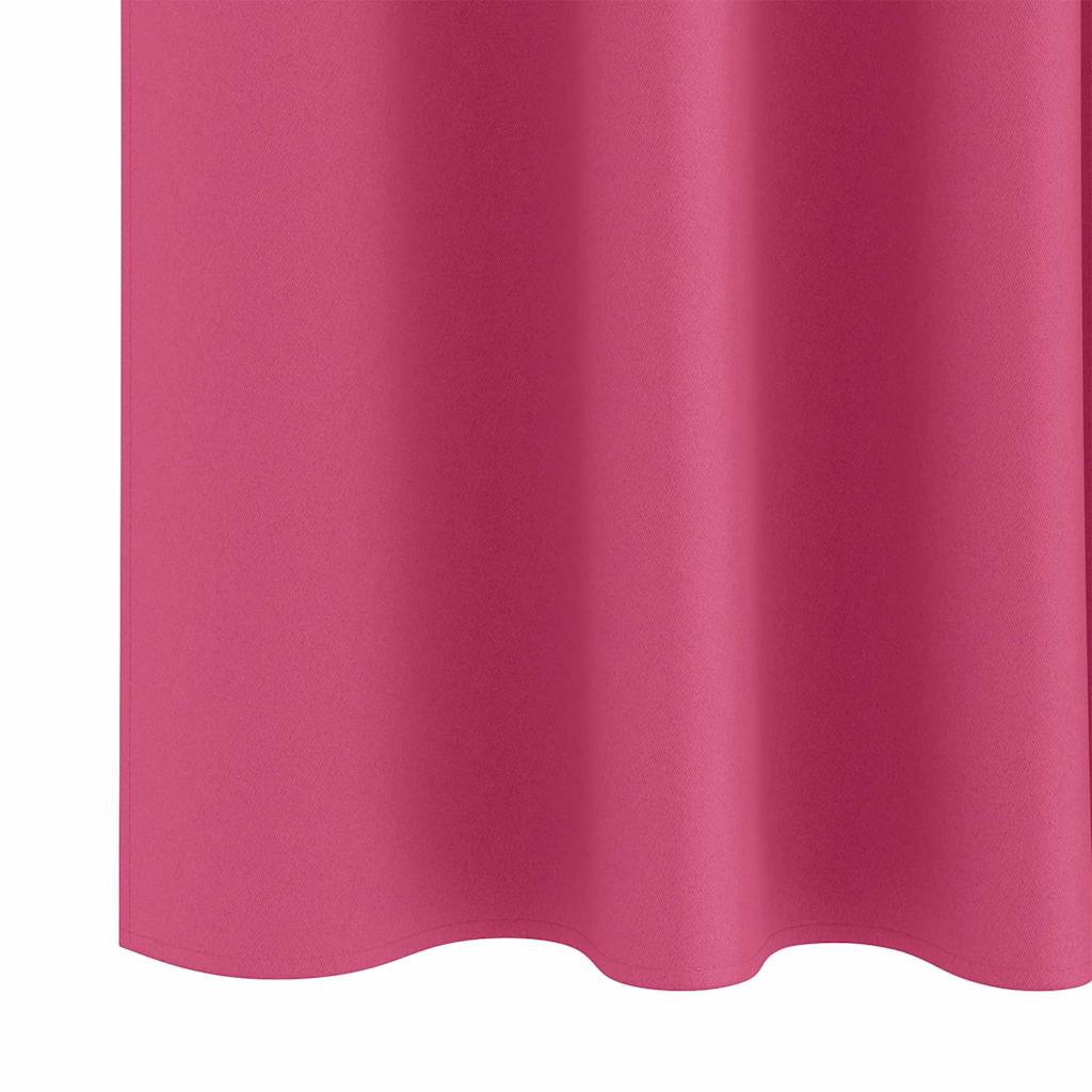Mørklægningsgardiner med ringe 2 pcs Lys Pink 225 x 140 cm