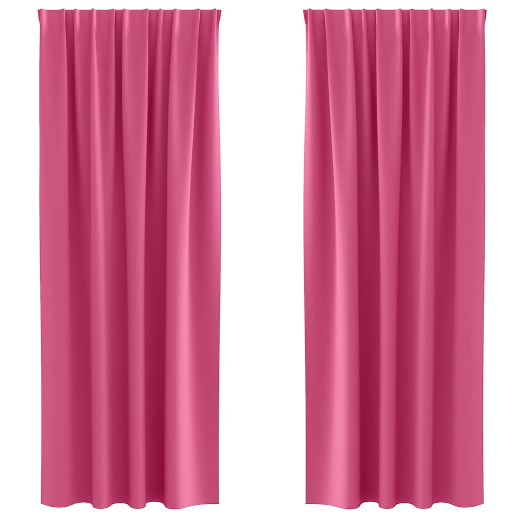 Mørklægningsgardiner med ringe 2 pcs Lys Pink 225 x 140 cm