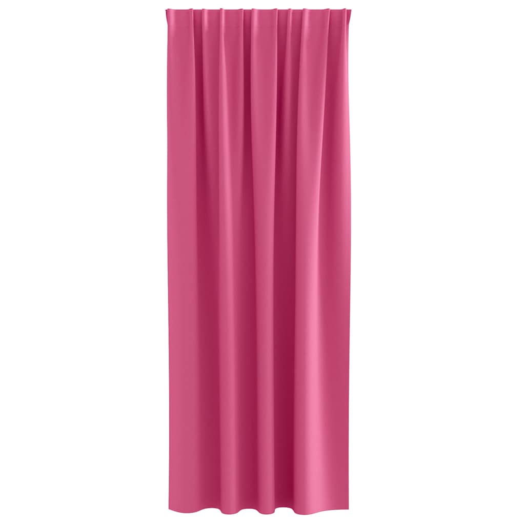 Mørklægningsgardiner med ringe 2 stk. Lys Pink 245 x 140 cm