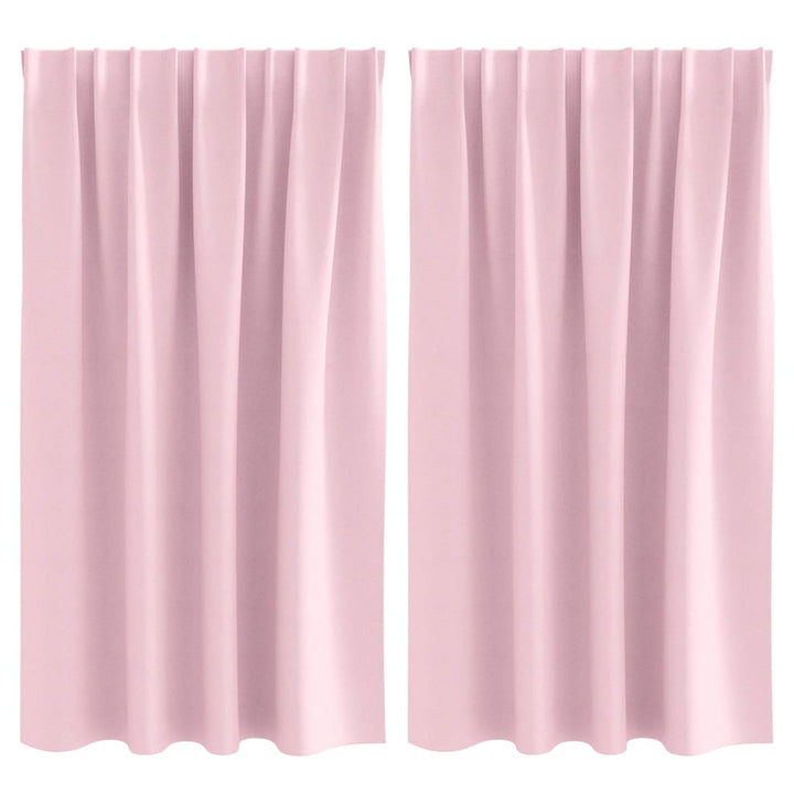Mørklægningsgardiner med ringe 2 pcs Lyserød 140 x 140 cm