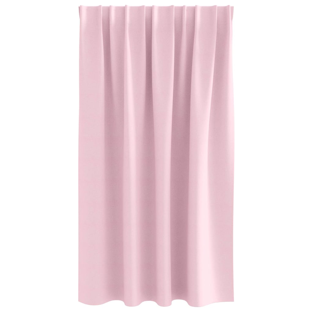Mørklægningsgardiner med ringe 2 pcs Lyserød 140 x 140 cm
